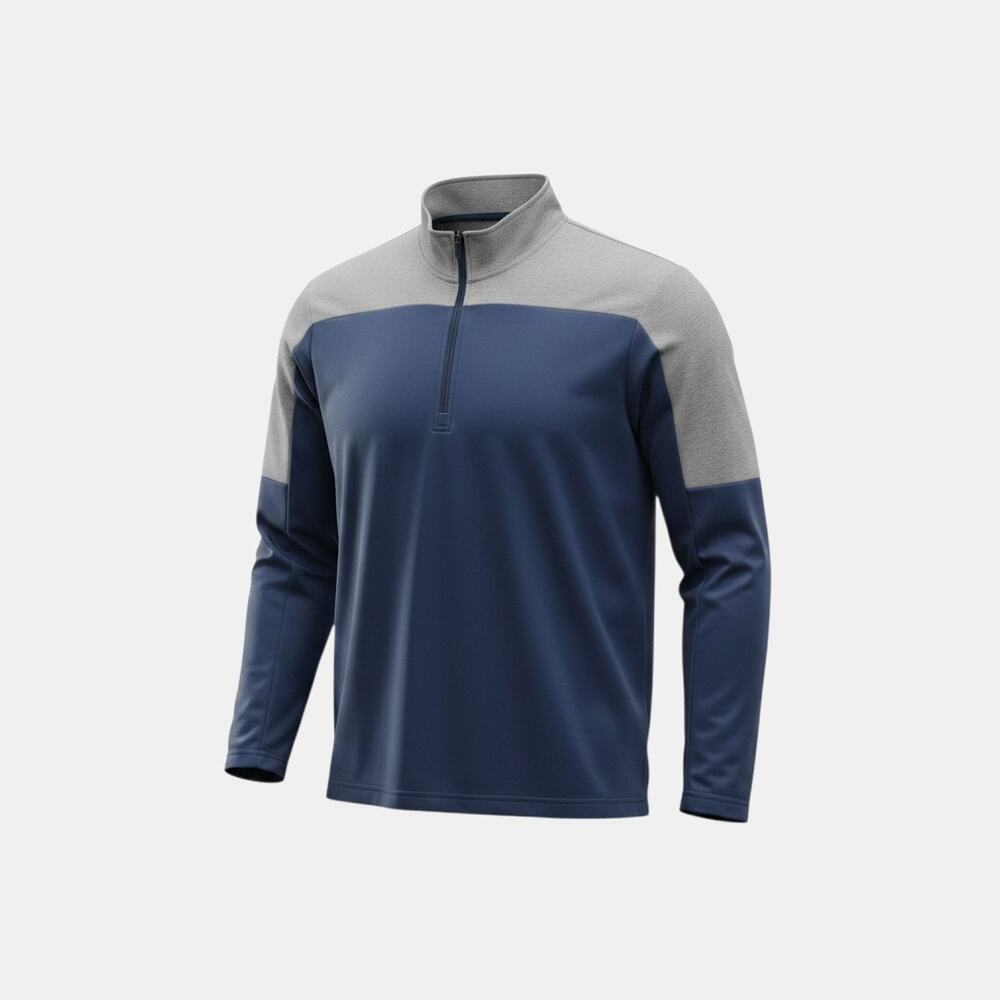 Adidas UPF 50 Quarter Zip Pullover Mens XL Blue Gray Golf Athletic Shirt NWT
